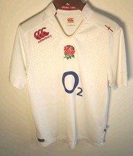 Canterbury England Rugby Shirt  White 2014 15 season.  Size Large. VGC 