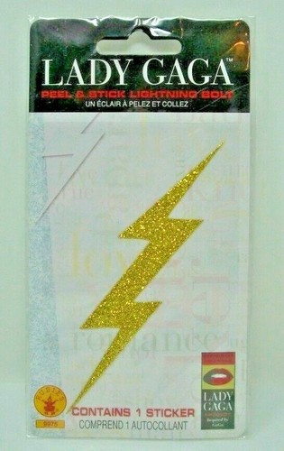 Lady gaga lightning bolt gold - lady,