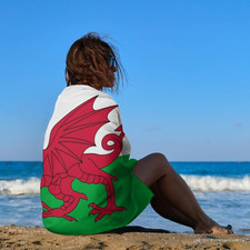 Wales St David Flag Beach Towel - 100% Cotton, 76cm x 156 cm