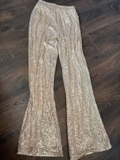 Ladies Gold Size 6 River Island Sequin Trousers