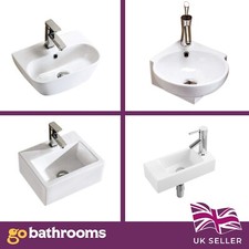 Bathroom Ceramic Cloakroom Basins Slim Corner Sinks En Suite WC