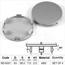 Wheel center caps centre universal alloy rim plastic 4x hub cap 58.5 - 63 mm