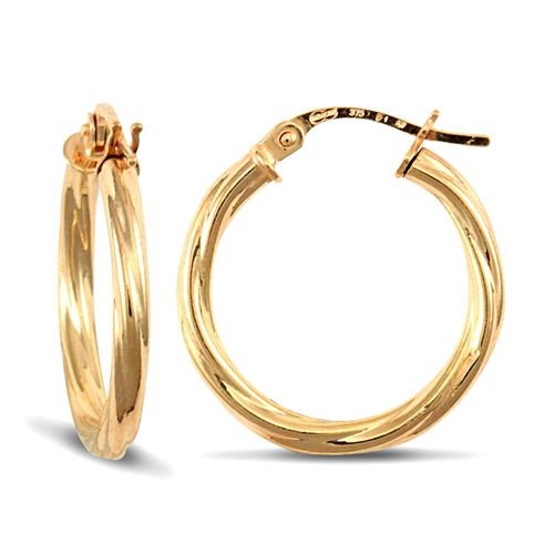 Creole earrings 9ct yellow - earrings,
