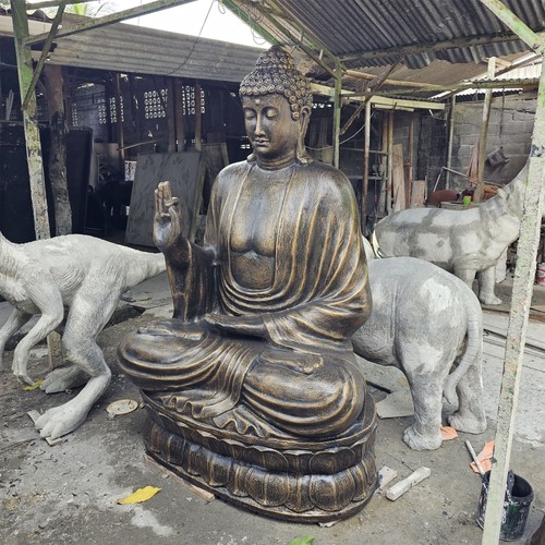 Large antique gold buddha - large,