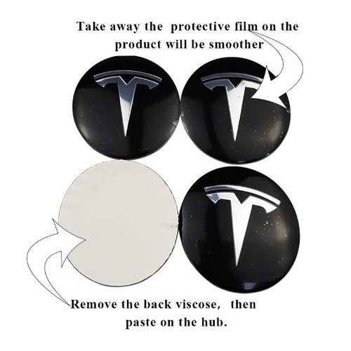 Pcs sticker tesla - pcs, wheel