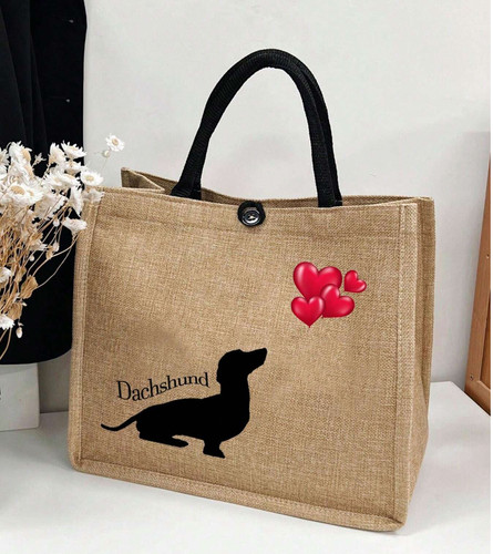 Dachshund heart tote bag - dachshund,