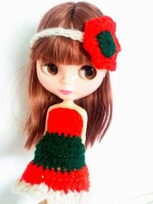 handmade dress and headband for blythe or tangkou doll bjd, clothes For dolls