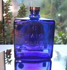 Haig Club Square Blue Glass Bottle Single Grain Scotch Whisky Empty