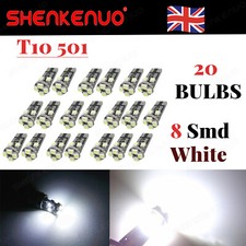 501 T10 Led W5w Car Side Light White Bulbs BRIGHT 8 Smd Canbus Error Free 12v UK