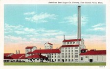 EAST GRAND FORKS, MN Minnesota  AMERICAN BEET SUGAR CO FACTORY  c1940's Postcard