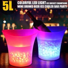 5L LED ICE BUCKET 7 Colour Changing Champagne Wine Beer Drink Cooler Bar Party