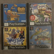 Sony PlayStation 1 PS1 Kids Game Bundle Tweenies Peter Pan Bob Builder Rugrats 
