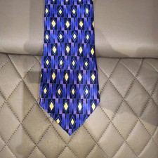Piscador 100% Silk Men's Made In Italy Neck Tie With Bold Blue & Yellow Print