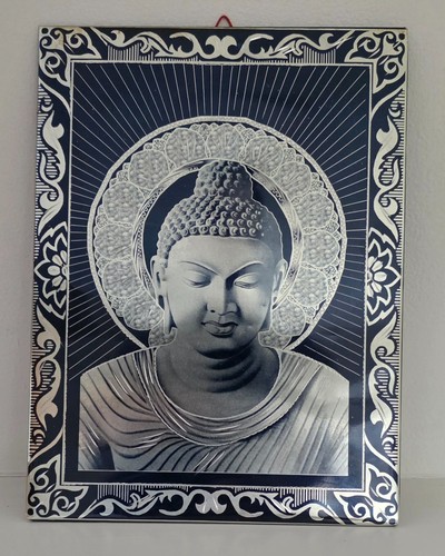 Embossed silver foil buddha - foil,