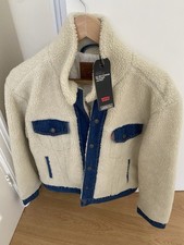 BNWT Levis Ex-Boyfriend Sherpa Pieced Denim Trucker Jacket - Size Large
