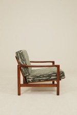Vintage Armchair Green Jaquard