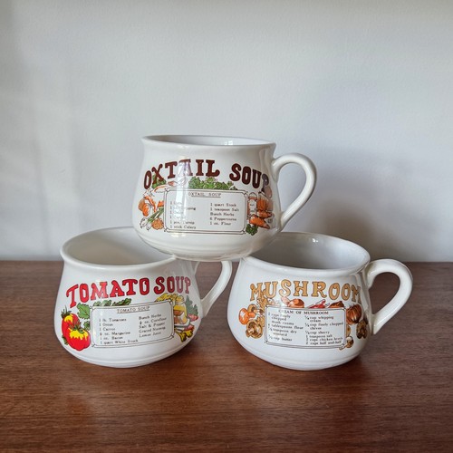 Vintage 1970s soup - soup, mugs