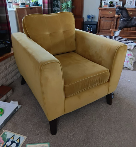 Yellow upholstered accent - yellow,