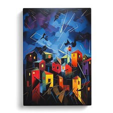 Thunderstorm Cubism Art Canvas