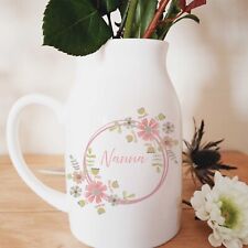 Personalised Mothers Day Flower Jar Vase, Gift for Mum, Gran ,Friend, Name.