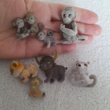 Jungle In My Pocket bundle x 9 Monkey Mum & Babies flocked animals figures