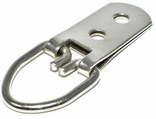 NICKEL HEAVY DUTY D RING HANGER 58mm / 2.3" 20kg MIRROR PICTURE HOOK HANGING