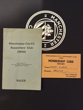 Manchester City Supporters Club Membership Card & Rule Book.  FREE POSTAGE