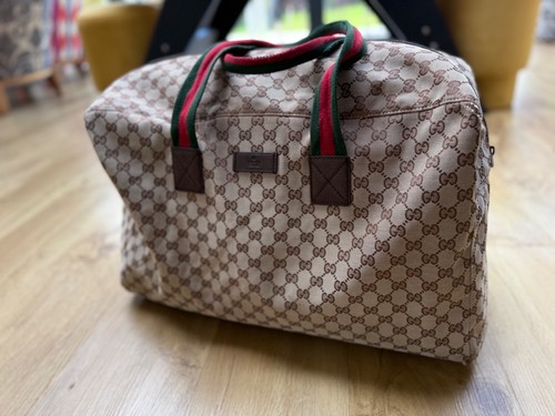 Gucci canvas holdall 48hr bag - gucci,