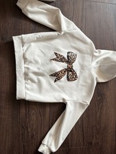 leopard bow print hoodie for