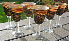 6 Murano Brown & Amber Swirl