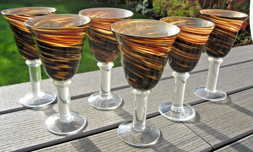Murano brown amber swirl - &,