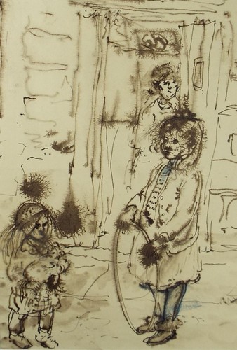 Original watercolour figures - original, 'figures