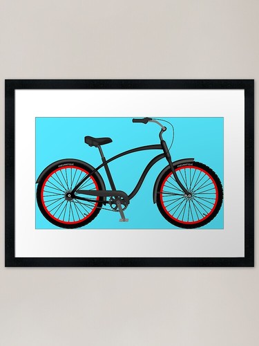 Beach cruiser framed art print - cruiser,