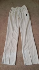 New DUNCAN FEARNLEY White Cricket Trousers Mens Unfinished Hem size Medium