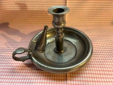 1 x Pewter Candle Holder And Snuffer, Vintage