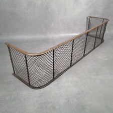 Antique 19th Century Nursery Spark Guard Brass Rim & Wire Mesh Fireplace Screen