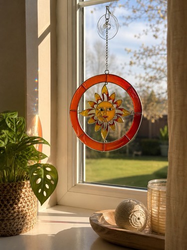 Stained glass sunflower - glass,
