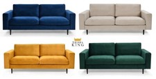 Velvet 3 Seater Sofas- Easy Flat-packed put together  Biggie range FREE DELIVERY