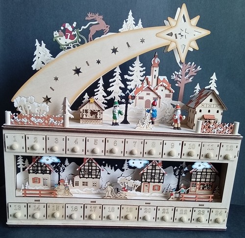 Wooden advent calendar - wooden,