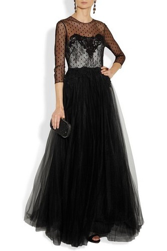 Marchesa notte black - notte, lace