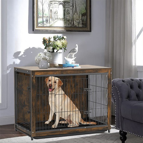 Vintage wooden dog crate pet - vintage,