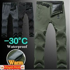 Trousers Pants Mens Thermal Fleece Lined Elasticated Cargo Combat Work Walking