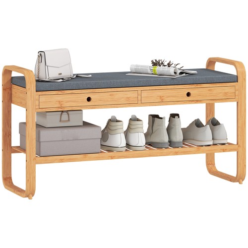 Homcom shoe bench with - shoe, 2