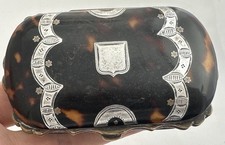 Antique Silver /Gold Inlaid Tortoise Shell Coin Purse