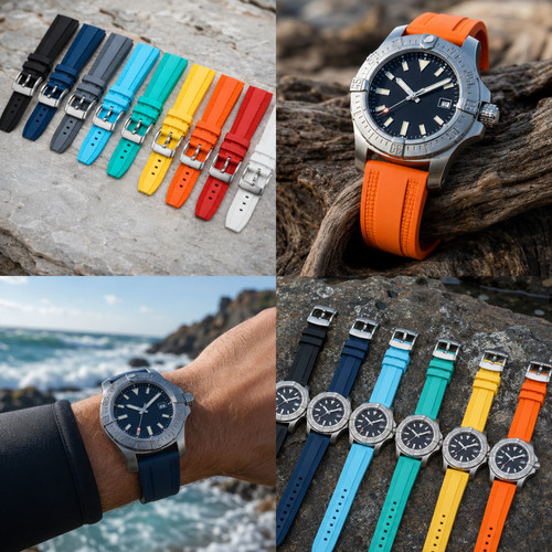 Fluoro rubber sport strap 20mm - strap,
