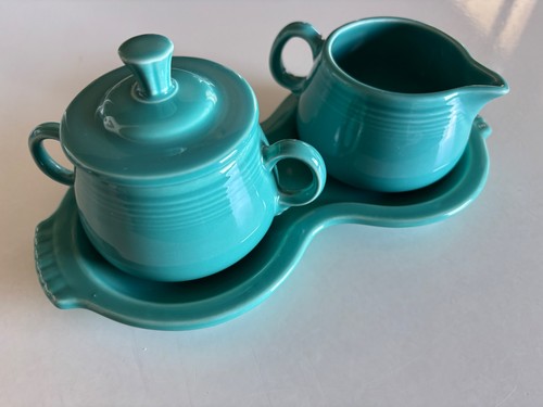 Fiesta ware cream sugar - fiesta,