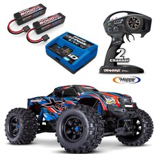 Traxxas x-Maxx 4x4 Vxl Blue Belted + 2 Lipos 5000mAh 4S + Live Charger