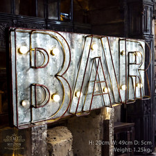 Light Up Metal BAR Sign