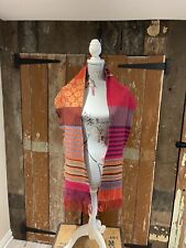 FRANGI Scarf Tasselled Pure New Wool Patterned Women’s 67"x9.5" Made In Scotland