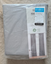 George Home Pencil Pleat Plain Grey Curtains Width 228cm x Drop 228cm - New